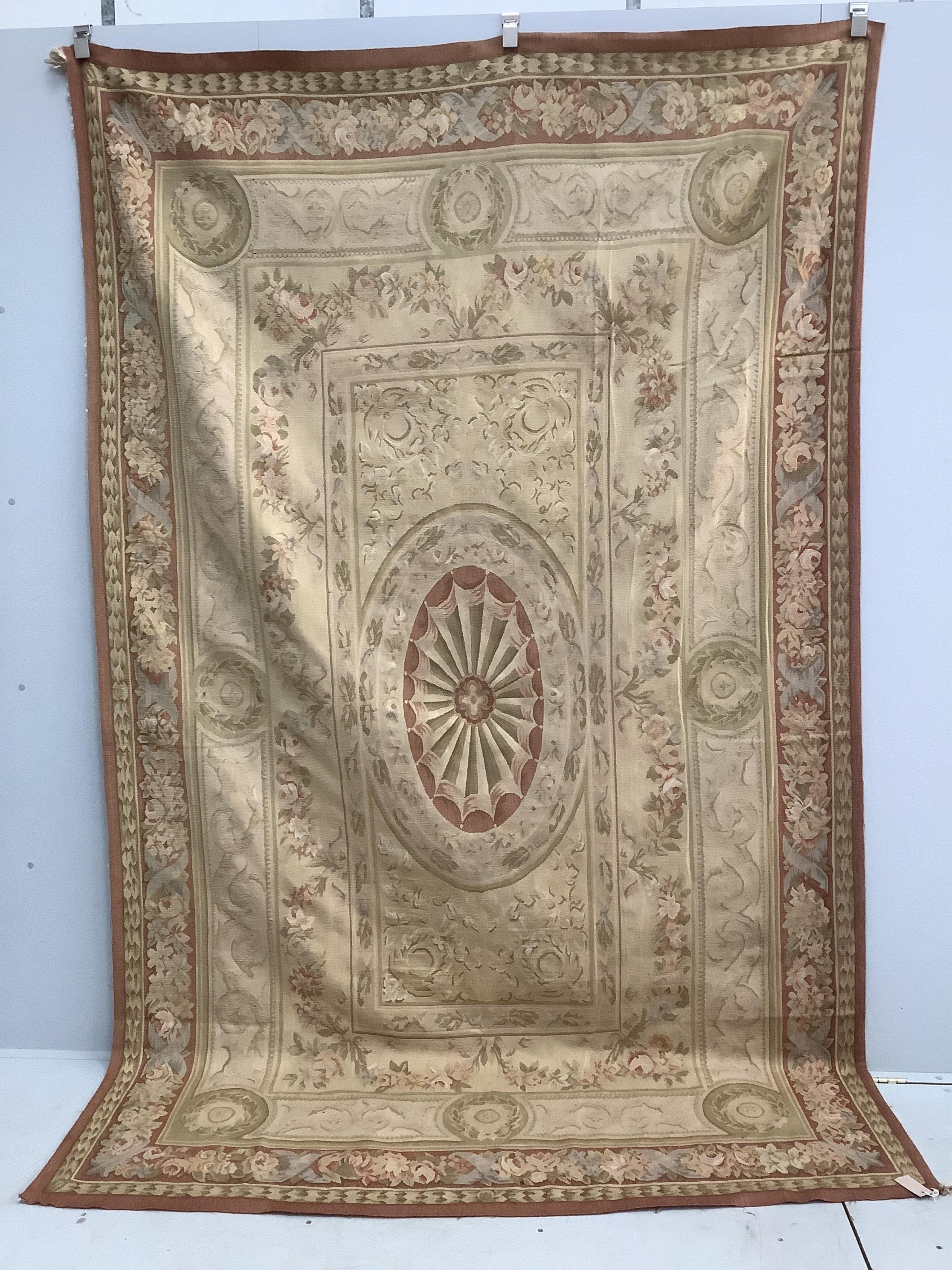 An Aubusson style hanging wall carpet, 280 x 175cm. Condition - good